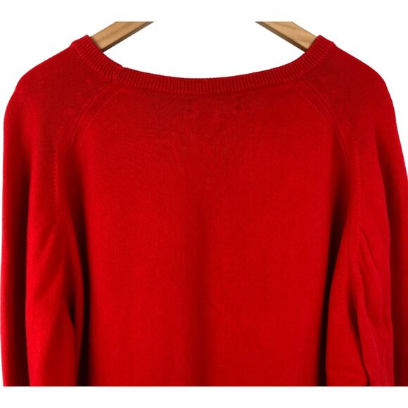Sahara Mens Size XL Red Long Sleeve V Neck Sweater - Picture 6 of 9